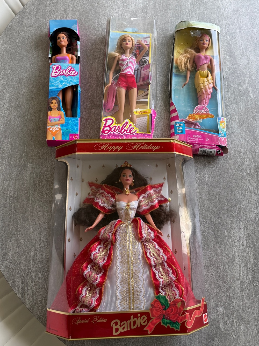 4 bundle barbies 1997 holiday special edition